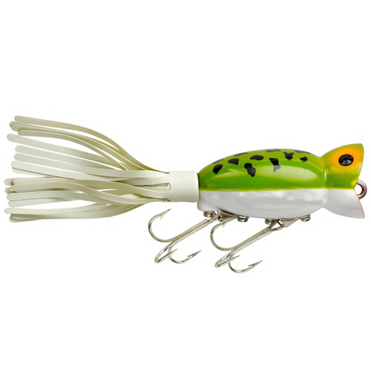 Arbogast Hula Popper - Frog with White Belly