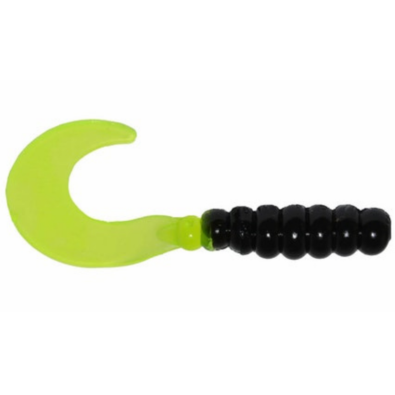 Load image into Gallery viewer, Big Bite Bait Fat Grubs - Black Chartreuse
