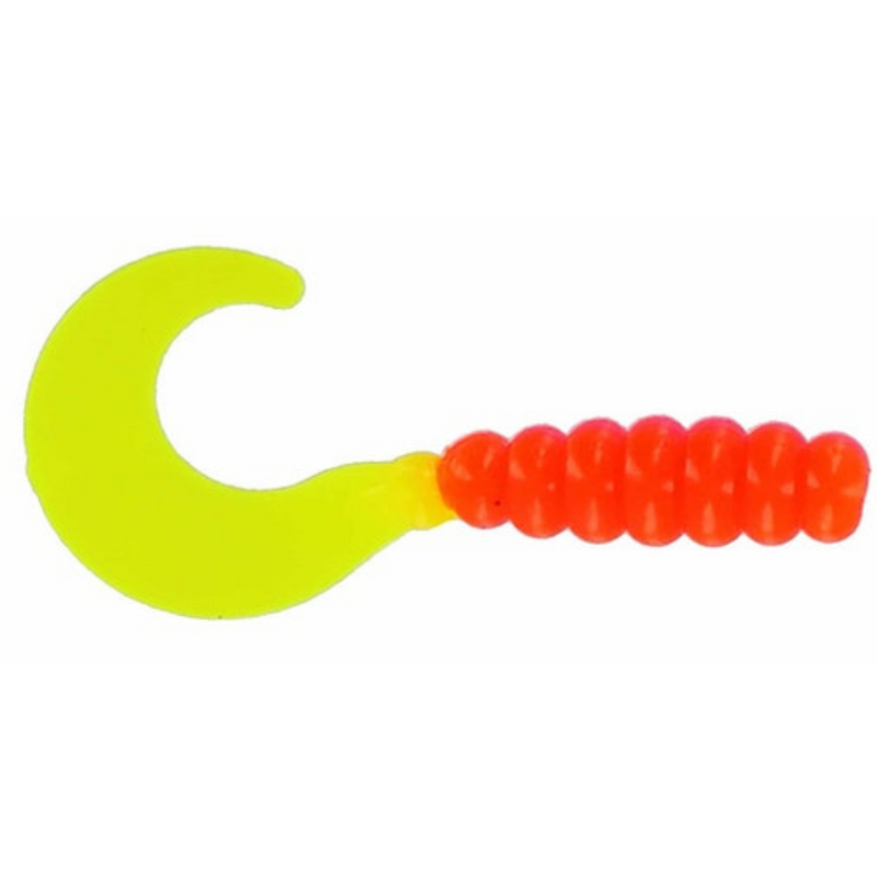 Load image into Gallery viewer, Big Bite Bait Fat Grubs - Orange Chartreuse
