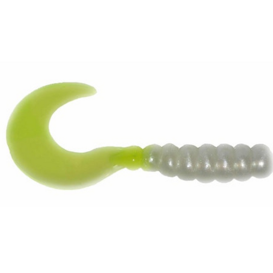 Big Bite Bait Fat Grubs - Pearl Chartreuse