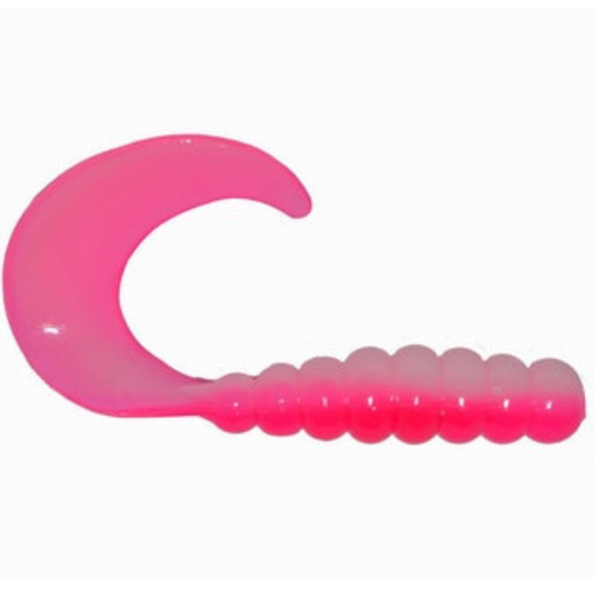 Big Bite Bait Fat Grubs - Pink White