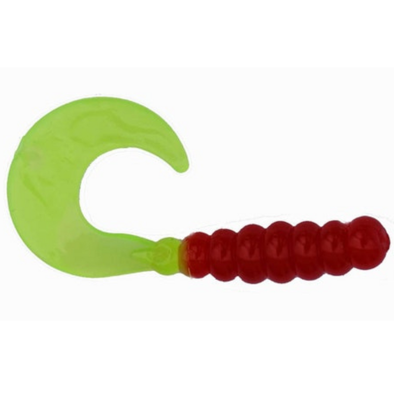 Load image into Gallery viewer, Big Bite Bait Fat Grubs - Red Chartreuse
