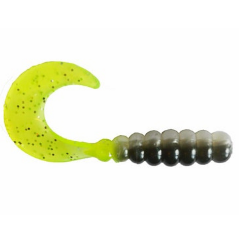 Load image into Gallery viewer, Big Bite Bait Fat Grubs - Tennessee Shad Chartreuse Glitter
