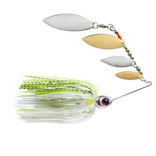 Booyah Super Shad Quad Blade Spinnerbaits - Chrome Chartreuse Glimmer