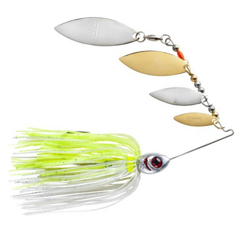 Load image into Gallery viewer, Booyah Super Shad Quad Blade Spinnerbaits - Chrome Silver Chartreuse
