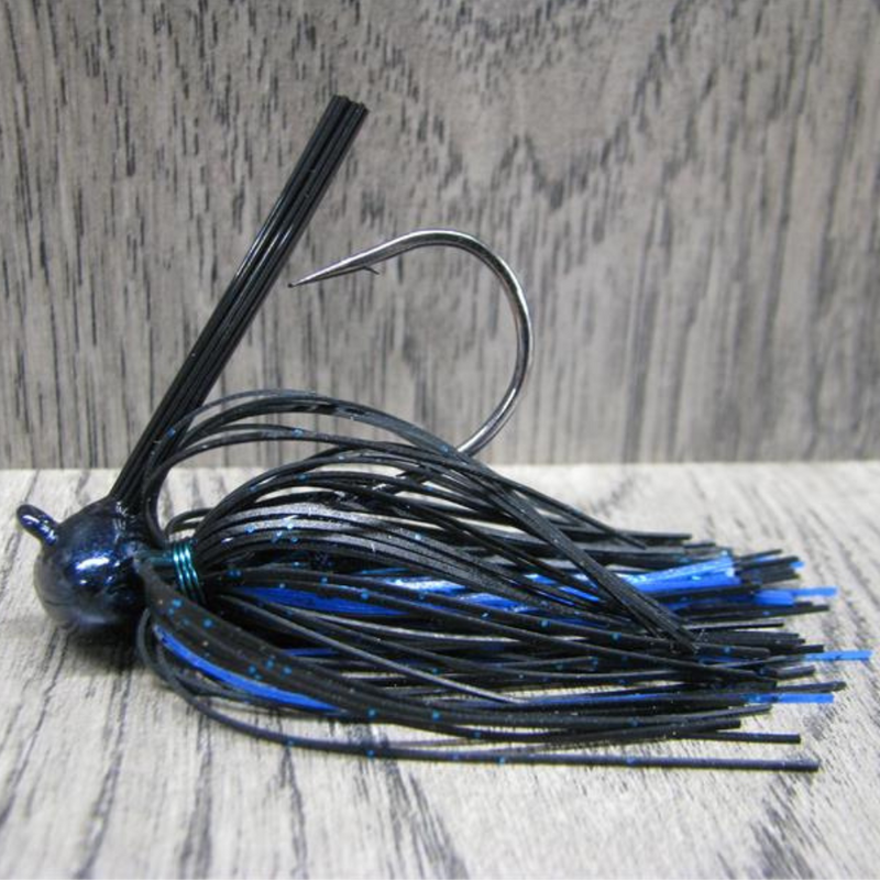 Load image into Gallery viewer, Brazalo Custom Lures Football Head Jigs - Black and Blue
