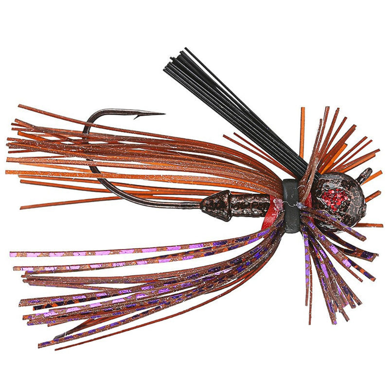 Load image into Gallery viewer, Jewel Heavy Cover Finesse Football Jigs - Brown Purple Flash
