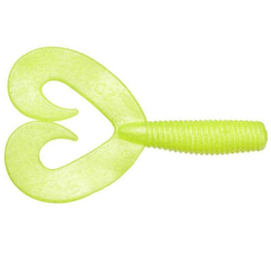 Zoom Fat Albert Twin Tail Grubs - Chartreuse Pearl