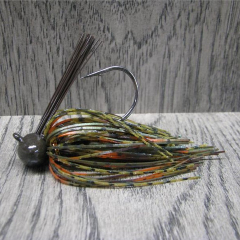 Load image into Gallery viewer, Brazalo Custom Lures Football Head Jigs - Camo Craw Orange
