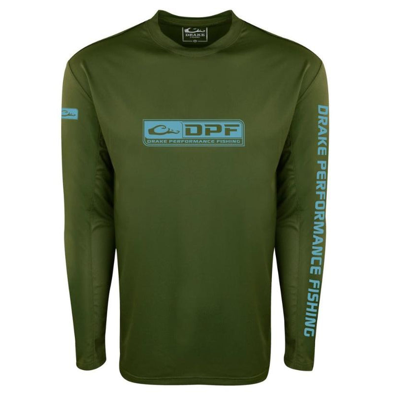 Load image into Gallery viewer, Drake Shield 4 Arched Mesh Back Crew Long Sleeve - Vineyard Green
