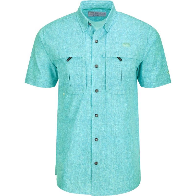 Load image into Gallery viewer, Drake Heritage Heather Shirt S/S - Ceramic Teal Heather
