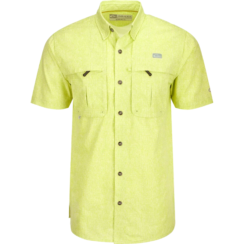 Load image into Gallery viewer, Drake Heritage Heather Shirt S/S - Lemon Verbena Heather
