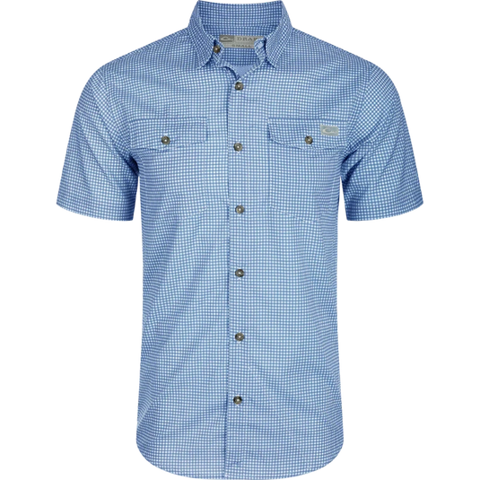 Drake Frat BD Gingham Check S/S - Marina Blue