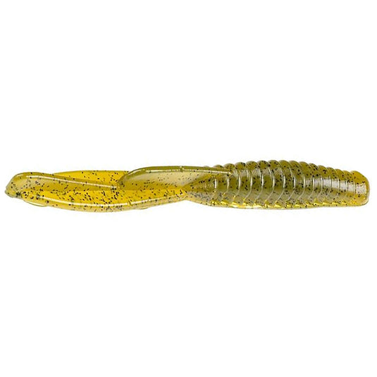 Strike King Perfect Plastics Drop Shot Half Shell Worms - Green Pumpkin Purple