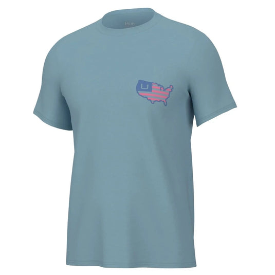 Huk American Huk T-Shirt - Crystal Blue