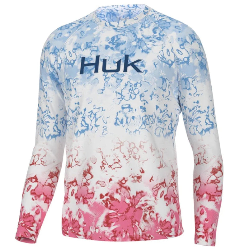 Load image into Gallery viewer, Huk Fin America Fade Pursuit Mens Performance Shirts - Crystal Blue
