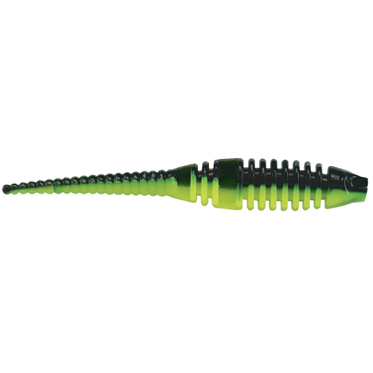 Luck E Strike Sickle Tail Jigs - Black Chartreuse