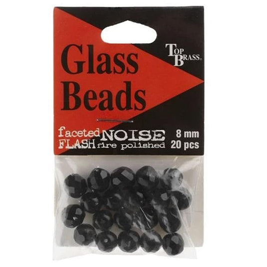 Top Brass Glass Beads - Black