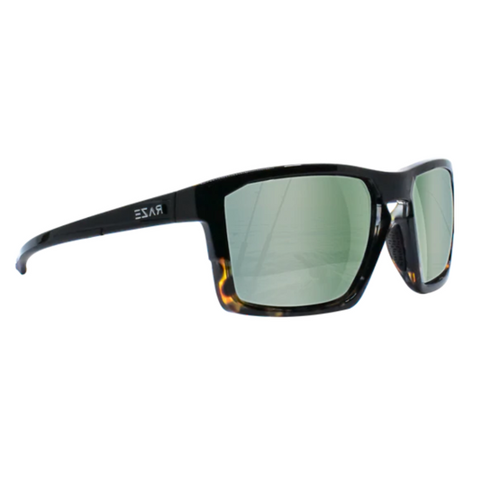 Raze Eyewear Journey Sunglasses - Tortoise Black Frames with Green Lens