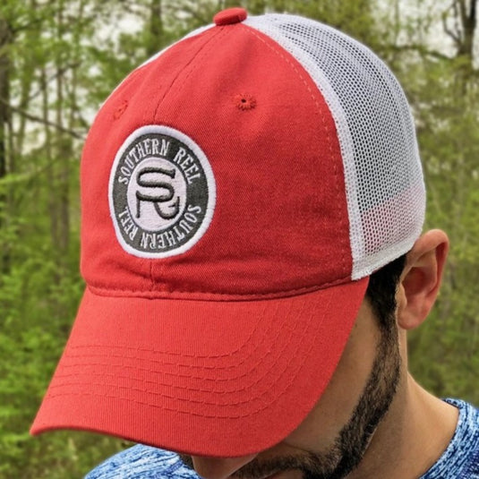 Southern Reel Outfitters Embroidered Hats Nantucket Red and White