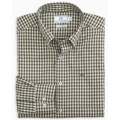 Southern Tide Centerline Gingham Sport Shirt - Dark Sage