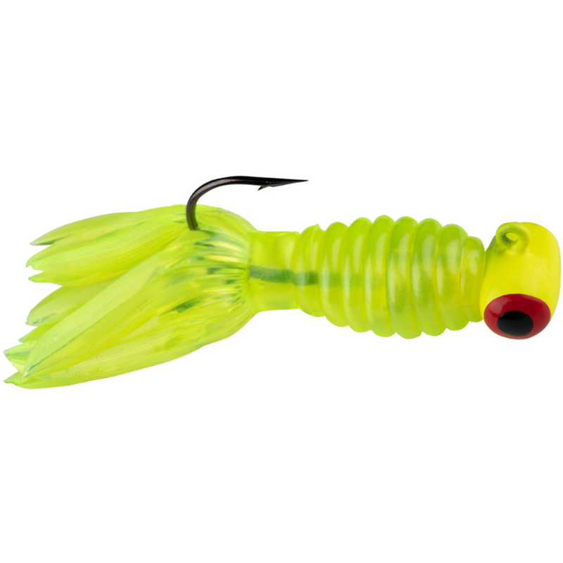 Load image into Gallery viewer, Strike King Mr. Crappie Sausage Heads with Crappie Thunder - Hot Chartreuse Heads and Hot Chartreuse
