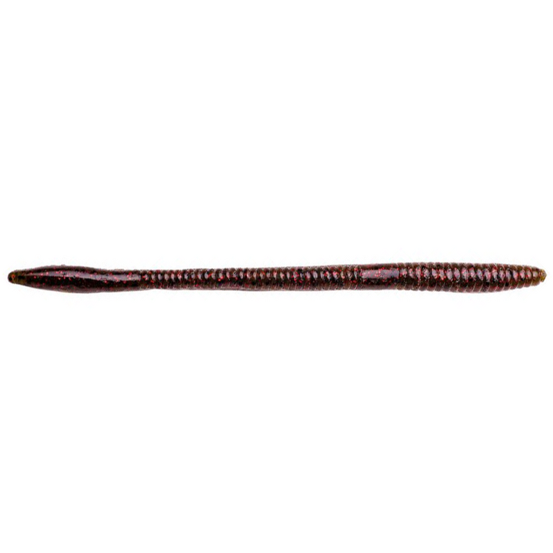 Load image into Gallery viewer, Strike King Super Finesse Worm 7&quot; Green Pumpkin Red Flake
