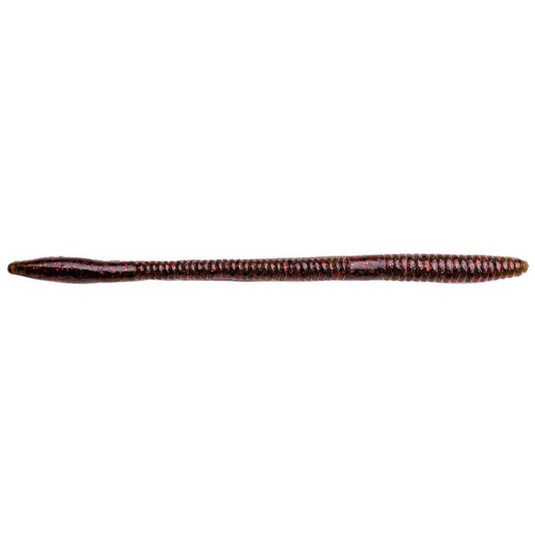 Strike King Super Finesse Worm 7" Green Pumpkin Red Flake