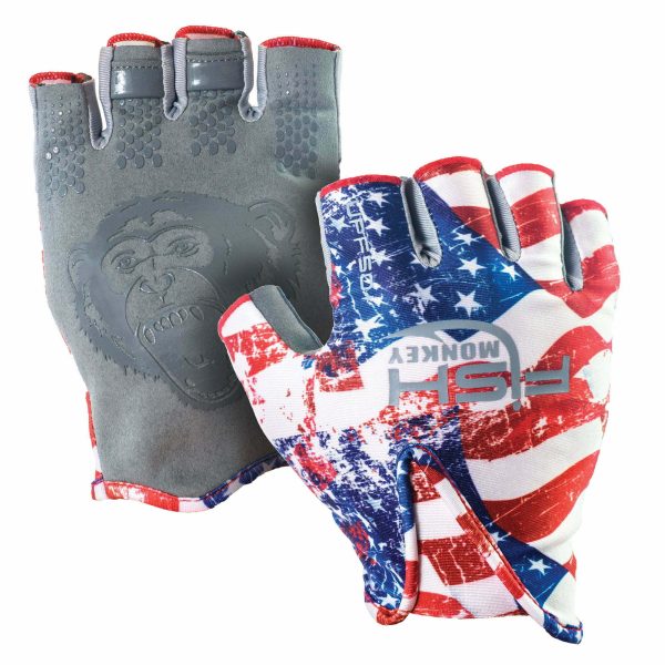 Load image into Gallery viewer, Fish Monkey Stubby Guide Gloves - Americana
