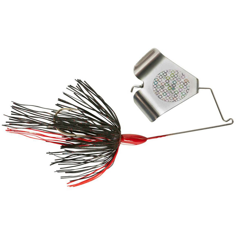 Load image into Gallery viewer, War Eagle Buzz Baits - Black and Red with Silver Blade
