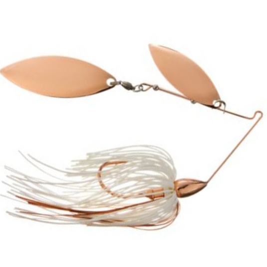 War Eagle Double Willow Spinnerbaits - White Skirt/Copper Blades