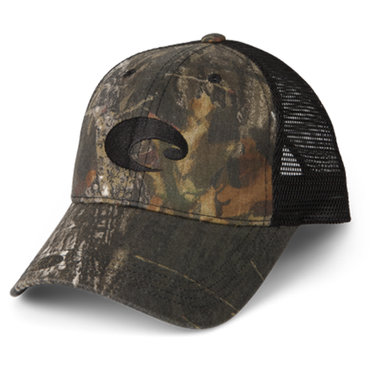 Costa Mesh Trucker Camo Hat - Realtree Camo and Black Mesh Back