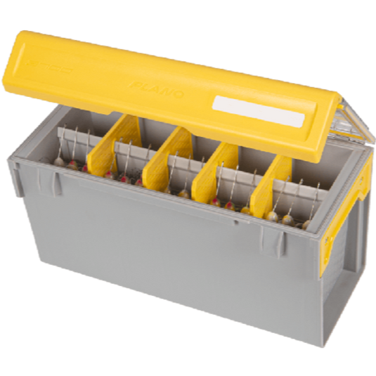 Plano Edge 3700 Spinnerbait Storage Box - 700 - Gray and Yellow - Open Lid