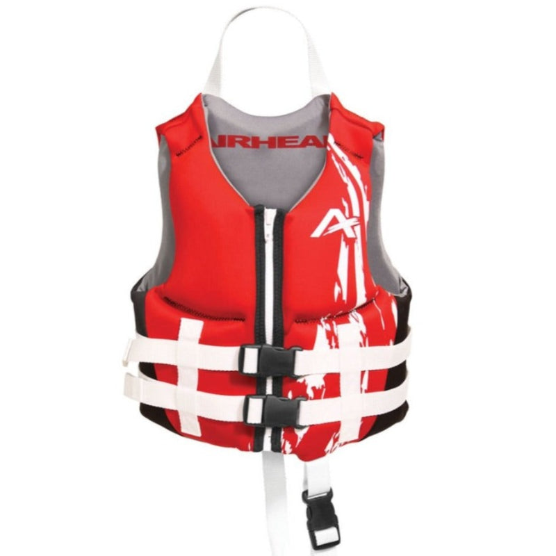 Load image into Gallery viewer, Airhead Swoosh Neolite Life Vest - Red, White, and Black - Kids Size
