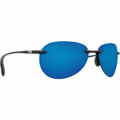 Costa West Bay Men's Sunglasses - Shiny Black Frames with Blue Lens