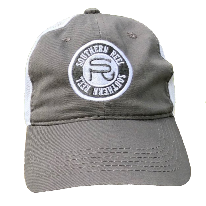 Load image into Gallery viewer, Southern Reel Outfitters Embroidered Hats Charcoal and White 
